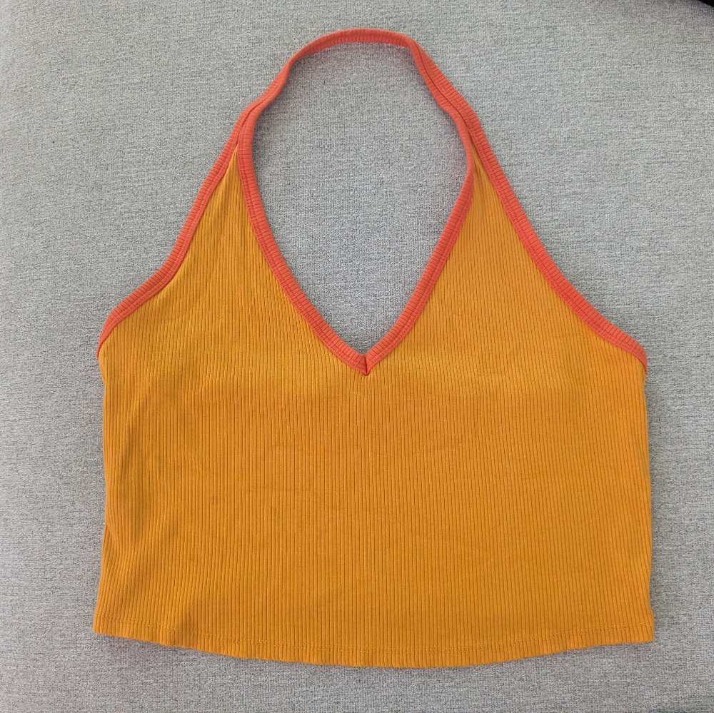 Wild Fable Orange Ribbed Halter Top